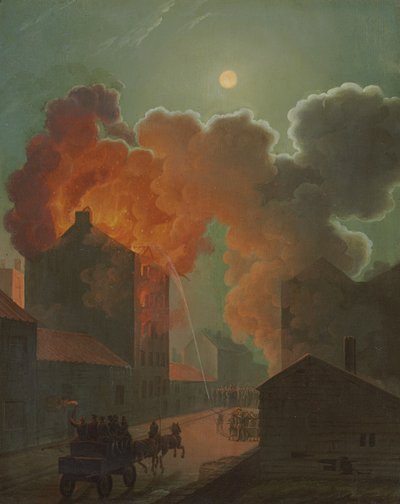 A Fire in Boston by Moonlight, c.1830-1835 av Robert Salmon