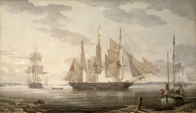Fartyg i hamn, 1805 av Robert Salmon