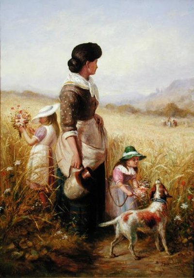 Plocka sommarblommor (olja på duk) av Robert Sanderson