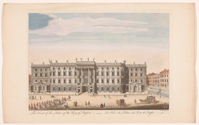 Vy över framsidan av Berliner Stadtschloss i Berlin Framsidan av palatset till kungen av Preussen (titel på objektet) av Robert Sayer (possibly)
