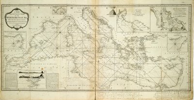 En ny och exakt karta över Medelhavet från de senaste undersökningarna, fastställd och reglerad av astronomiska observationer av Robert Sayer