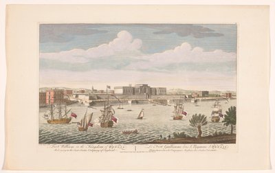 Utsikt över Fort William i Calcutta Fort William i kungariket Bengal. Tillhör East India Company of England (titel på objekt) Settlements of the VOC (serietitel) av Robert Sayer