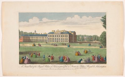 Utsikt över Kensington Palace i London En frontvy av Royal Palace of Kensington (titel på objektet) London (serietitel) av Robert Sayer