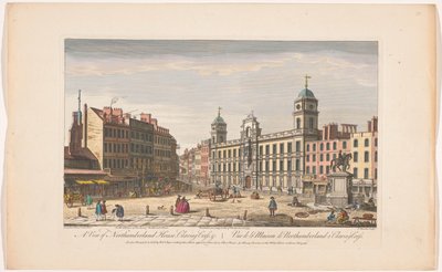 Vy över Northumberland House vid Charing Cross i London En vy av Northumberland House, Charing Cross, &c (titel på objekt) London (serietitel) av Robert Sayer
