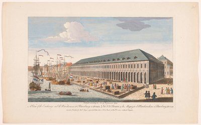 Utsikt över börsen och godsförrådet i Sankt Petersburg En vy av börsen och lagren i Petersburg i Ryssland (titel på objekt) av Robert Sayer