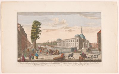 Gezicht op de Beurs te Rotterdam En vy av Exchange the South and North Blaak tagen från Gaapers Bridge (titel på objekt) Holland (serietitel) av Robert Sayer