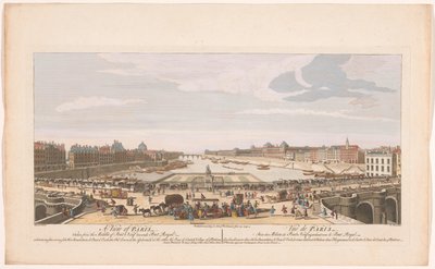 Utsikt över Pont Neuf över floden Seine i Paris, med utsikt mot Pont Royal En vy över Paris, tagen från mitten av Pont Neuf mot Pont Royal (...) (titel på objekt) Paris (serietitel) av Robert Sayer