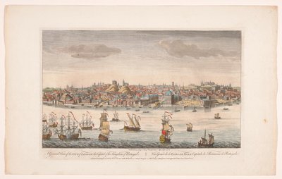 Utsikt över staden Lissabon En allmän bild av staden Lissabon, huvudstaden i kungadömet Portugal (titel på objektet) Madrid och Lissabon (serietitel) av Robert Sayer