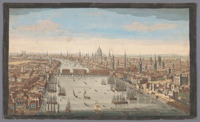 Utsikt över staden London En allmän bild av staden London, bredvid Themsen (titel på objektet) London (serietitel) av Robert Sayer