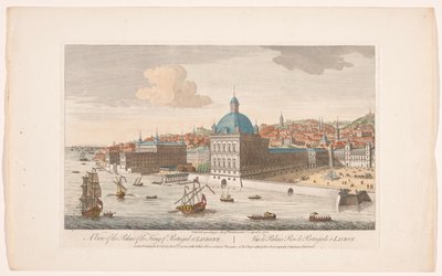 Utsikt över det kungliga palatset i Lissabon Utsikt över kungen av Portugals palats i Lissabon (titel på objektet) Madrid och Lissabon (serietitel) av Robert Sayer