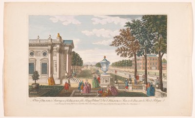 Se över Schloss Pillnitz Utsikt över Bilniz i Sachsen, ett av kungens palats av Polen (titel på objektet) Saksen (serietitel) av Robert Sayer
