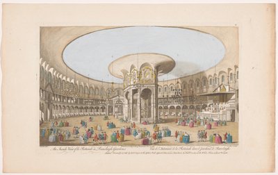 Vy över det inre av Rotundan i Ranelagh Gardens i London En insida av Rotundo vid Ranelagh Gardens (titel på objekt) Ranelagh Gardens och Vauxhall Gardens (serietitel) av Robert Sayer