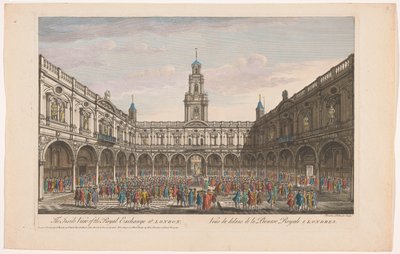 Vy över interiören av Royal Exchange i London Insidan av Royal Exchange i London (titel på objekt) London (serietitel) av Robert Sayer
