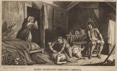 Burke mördar Margery Campbell (gravyr) av Robert Seymour