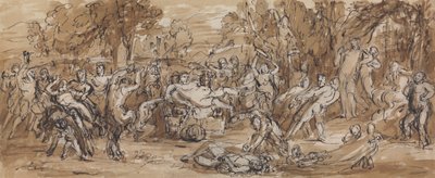 Figurstudie av en Bacchanalia-firande i ett skogslandskap av Robert Smirke