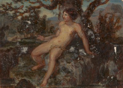 Figurstudie av en naken kvinna i ett skogslandskap av Robert Smirke