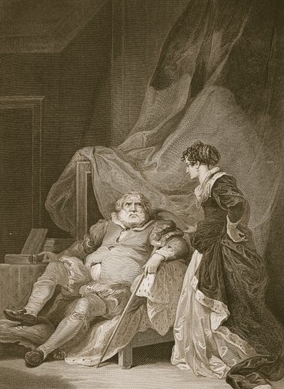 Henrik den 8:e och Katarina Parr, graverad av George Noble, illustration från David Humes "The History of England", utgiven av R. Bowyer, London, 1812. av Robert Smirke