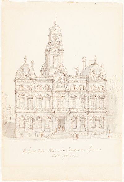 Hôtel de Ville, Place des Terreaux, Lyon av Robert Smirke