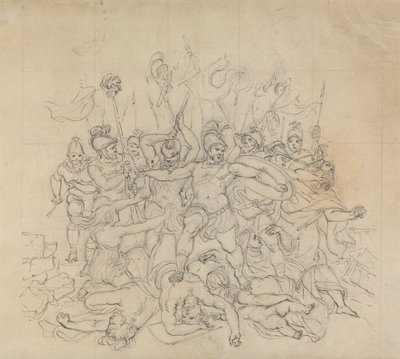 Skiss av en stridsscen, från Shakespeares pjäs, Titus Andronicus av Robert Smirke