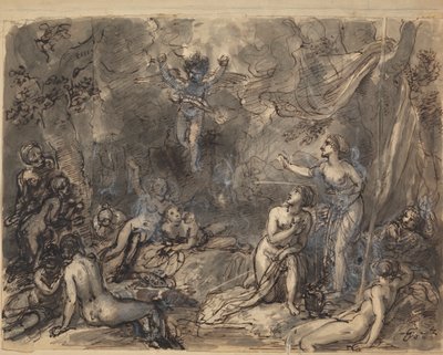 Studie av nakna figurer i ett skogsområde av Robert Smirke