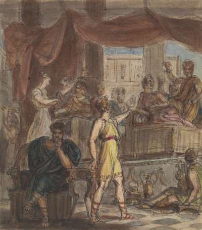 Studie av en romersk bankettscen av Robert Smirke