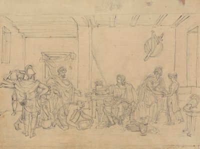 Studie av en inre scen, med romerska soldater av Robert Smirke