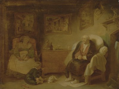 The Seven Ages of Man: Second Childishness, Akt II, scen vii från "As You Like It" av William Shakespeare (penna & bläck och olja på papper) av Robert Smirke