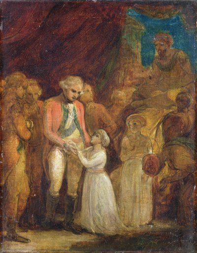 Tipu Sahibs två söner, sultanen av Mysore, överlämnas som gisslan till general Cornwallis (1738-1805), ca 1792 (olja på duk) av Robert Smirke
