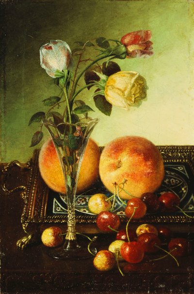Rosor, persikor och körsbär, 1891 av Robert Spear Dunning