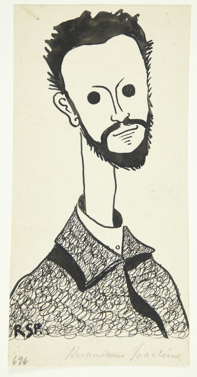 Porträtt av målaren och keramikern Chr. Joachim (1870-1943) av Robert Storm Petersen