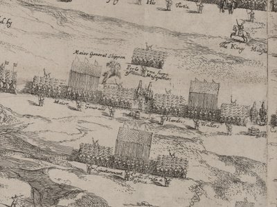 Beskrivning av Hans Majestäts Häst- och Fotarméer och Sir Thomas Fairefax; den fowertonde dagen i juni 1645 av Robert Streater or Streeter