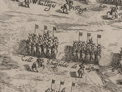 Beskrivning av Hans Majestäts Häst- och Fotarméer och Sir Thomas Fairefax; den fowertonde dagen i juni 1645 av Robert Streater or Streeter
