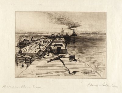 En Hudson River Tow av Robert Swain Gifford