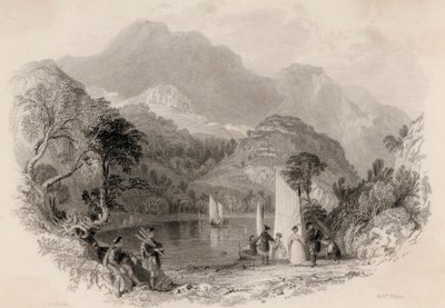 Pass of the Trossachs, Loch Katrine, Skottland (gravyr) av Robert Wallis