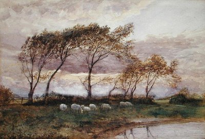 En höstkväll (akvarell på papper) av Robert Weir Allan