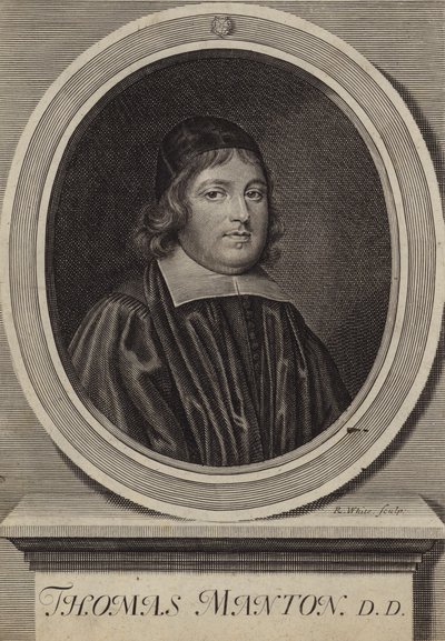 Thomas Manton, engelsk puritansk präst (gravyr) av Robert White