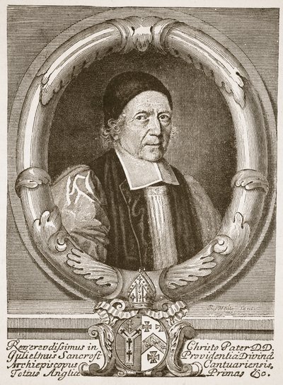 William Sancroft, ärkebiskop av Canterbury, illustration från "The Church of England: A History for the People" av H.D.M. Spence-Jones, publicerad omkring 1910 (sepiafoto). av Robert White