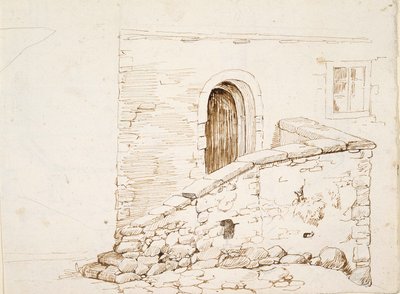 Vägg och dörr i ett italienskt hus av Robert Wilhelm Ekman