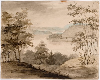 Landskap med slingrande flod av Robert Wilhelm Ekman