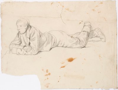 Pojke liggande på mage av Robert Wilhelm Ekman
