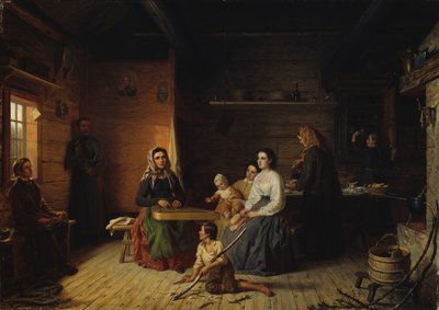 Spelar Kantele i en bondstuga, 1868. av Robert Wilhelm Ekman