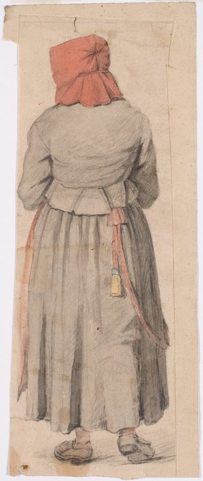 Moravisk kvinna stående på rygg av Robert Wilhelm Ekman