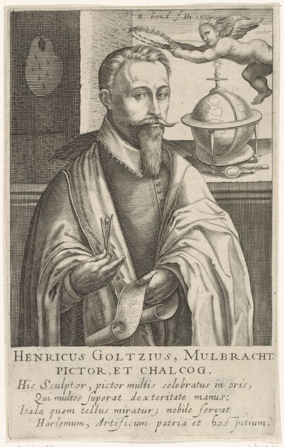 Porträtt av Hendrik Goltzius, ca 1610 (gravyr) av Robert Willemsz de Baudous