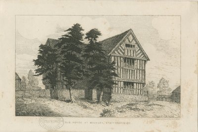 Madeley - Old House: etsning, nd [1804-1875] (tryck) av Robert William Buss