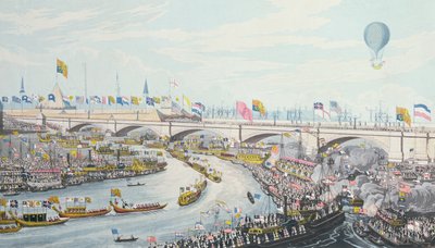 Öppnandet av New London Bridge, av kung William IV och drottning Adelaide, 1831 av Robert the Elder Havell
