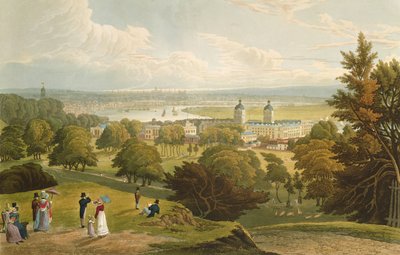 En vy över London tagen från Greenwich Park, pub. 1820 av Colnaghi und Co. (akvatint) av Robert the Elder and Younger Havell