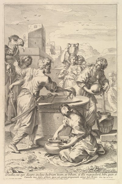 Rebecca och Eliezer. av Robert van Audenaerde