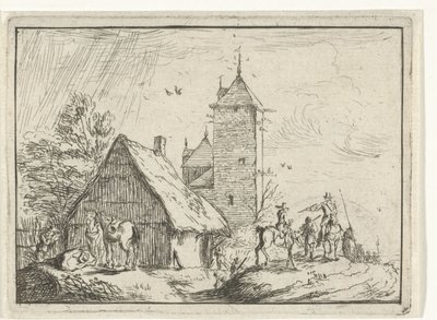 Ryttare vid ett torn Landskap med läger (serietitel) av Robert van den Hoecke