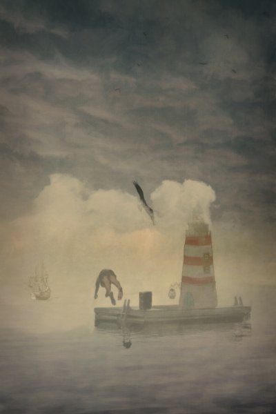 Fiskdykare, 2022 (digital) av Roberta Murray