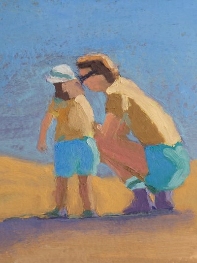 Matchy Match, 2023 (olja på papper) av Roberta Murray